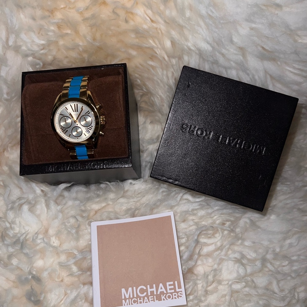 Michael Kors Gold and Blue Men's Watch